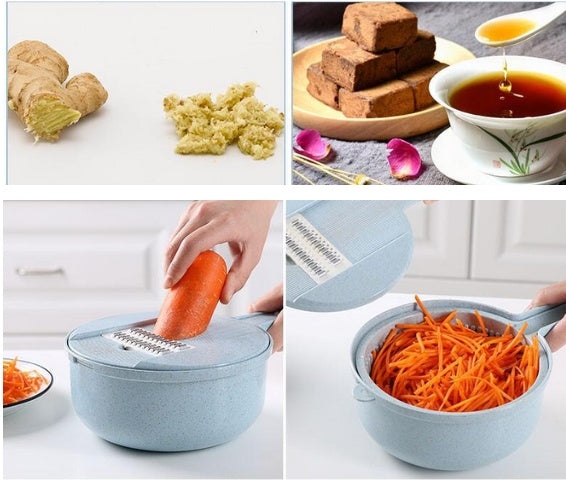 125 8-in-1 Mandoline with Built-in Colander, Vegetable Slicer, and Potato Peeler