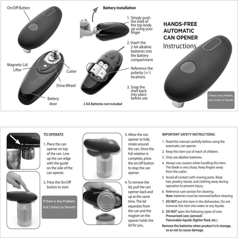 Ouvre-boîtes électrique automatique pour bocaux et bouteilles, machine à ouvrir les boîtes de conserve en une seule touche, portable, outil d'ouverture mains libres pour la cuisine.
