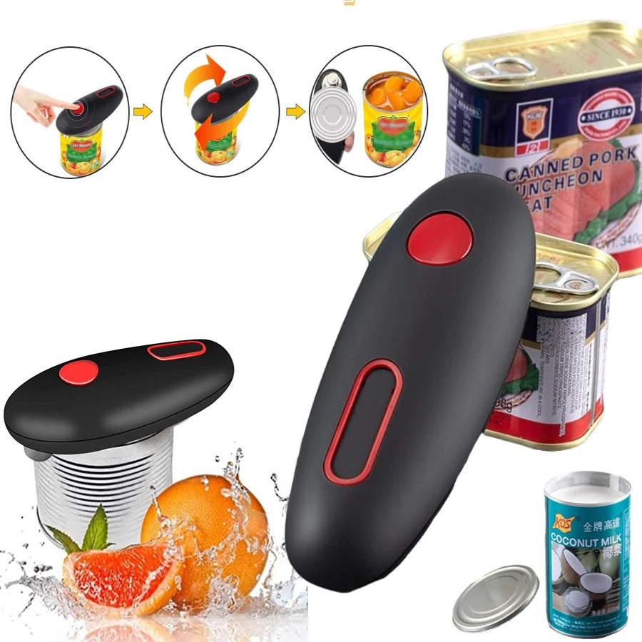 Automatic Electric Jar and Bottle Opener, One-Touch Can Opener Machine, Portable, Hands-Free Kitchen Opening Tool.