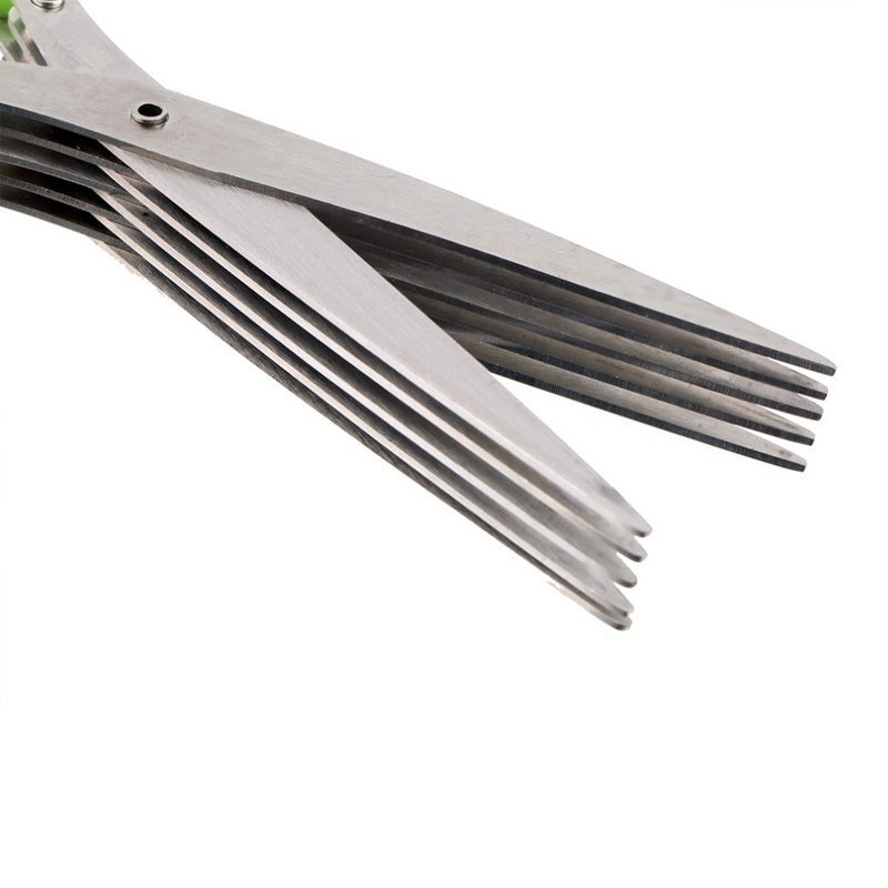 Multilayer multifunctional scallion scissors, stainless steel onion knife, herb, seaweed, and spice scissors, kitchen scissors