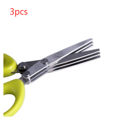 Multilayer multifunctional scallion scissors, stainless steel onion knife, herb, seaweed, and spice scissors, kitchen scissors